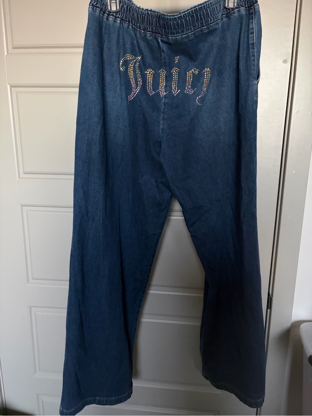 Juicy Couture Wide-Leg Drawstring Jeans - Blue XL